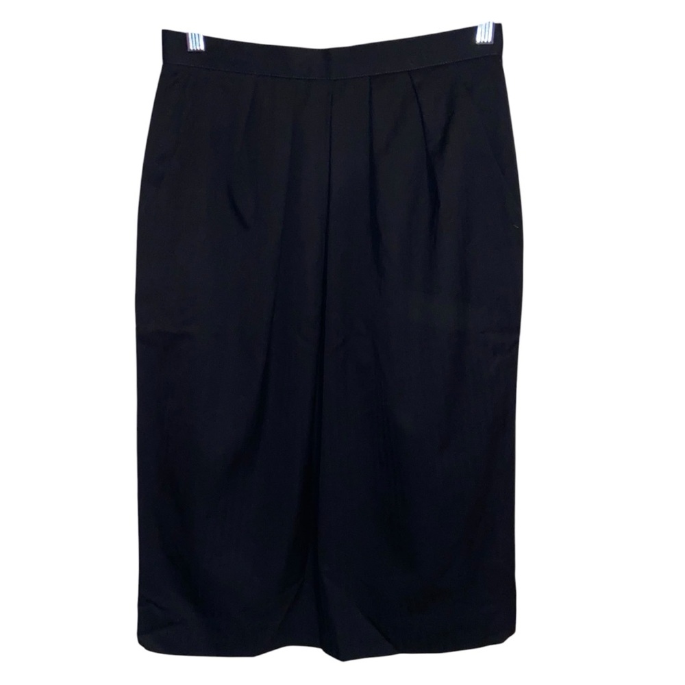 Pendleton Skirt Womens Small 27” Waist 100% Wool Pencil Pockets Secretary Black - Picture 1 of 12